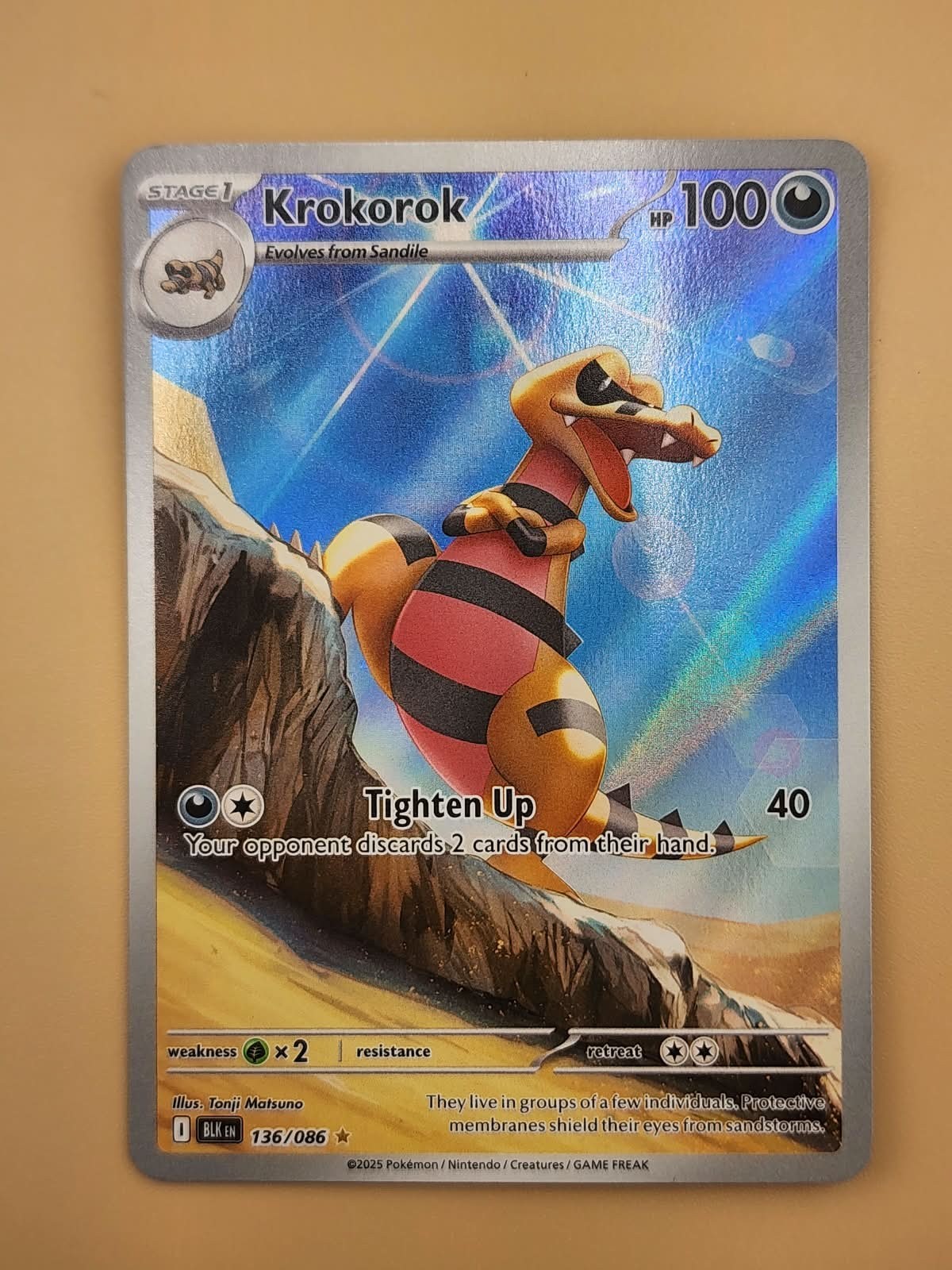 Krokorok 136/086 Sv: Black Bolt Holo Near MInt NM