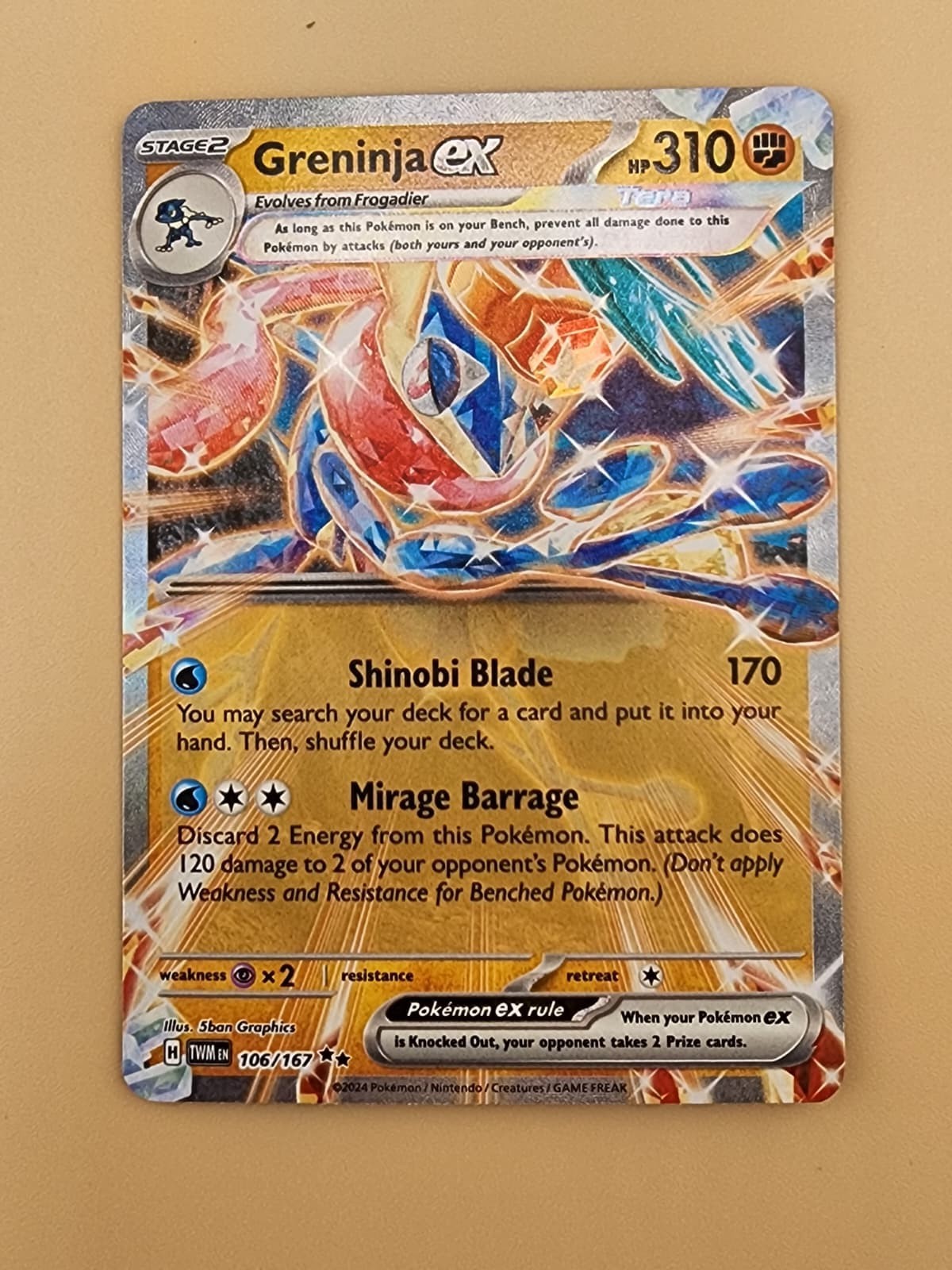 Greninja ex 106/167  Near Mint NM *Not Metal