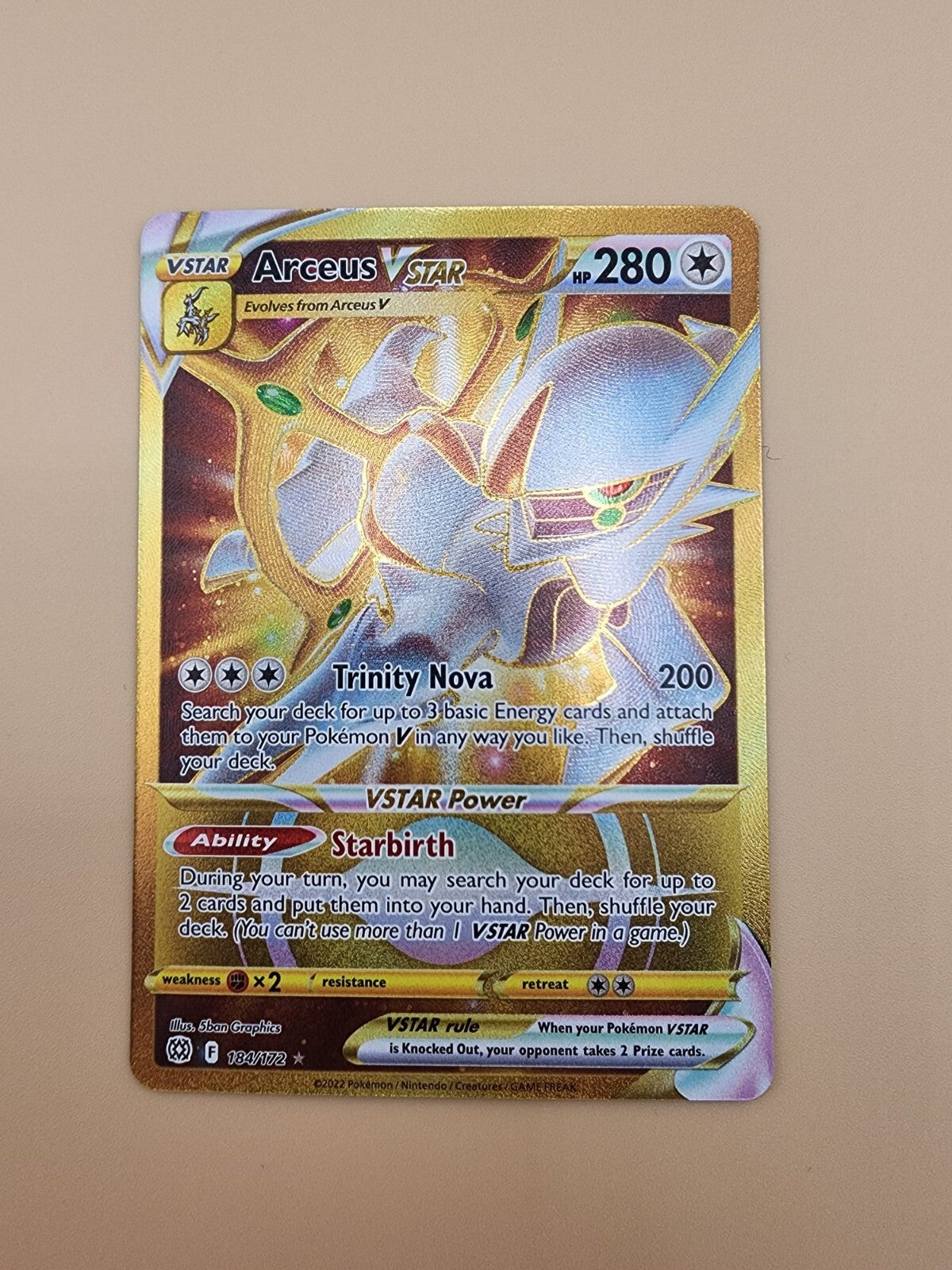 Arceus VSTAR (Secret) 184/172 Swsh09: Brilliant Stars Holo Near Mint (NM)