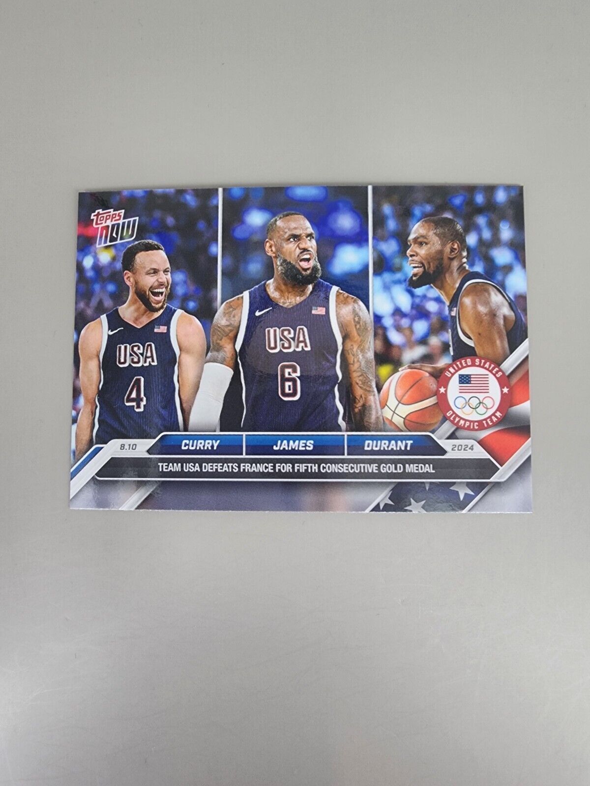 2024 TEAM USA Olympics - Steph Curry LeBron James Kevin Durant Topps NOW #26 