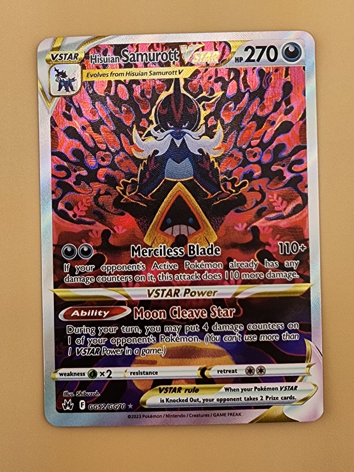 Hisuian Samurott VSTAR GG52/GG70 SWSH:  Near Mint  NM