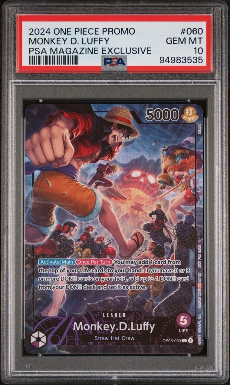 Monkey D. Luffy PSA Magazine Exclusive Promo PSA 10 2024 One Piece OP05-060