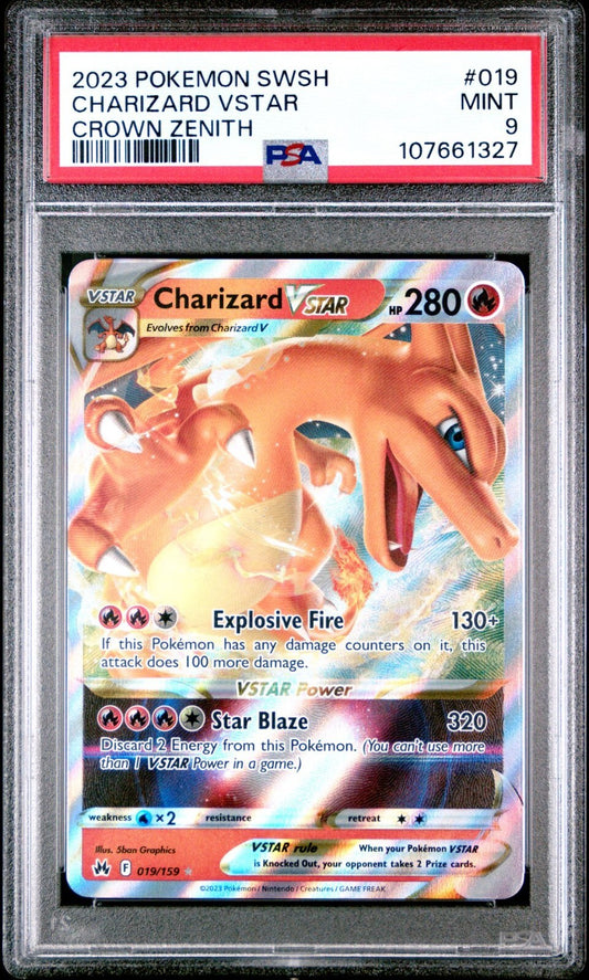 2023 POKEMON SWORD AND SHIELD CROWN ZENITH 019 CHARIZARD PSA 9