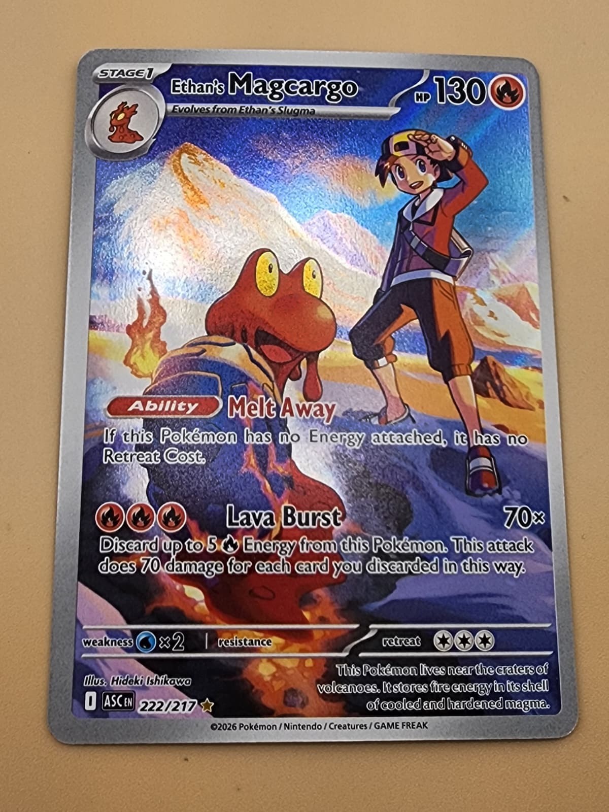 Ethan's Magcargo 222/217 Me: Ascended Heroes Holo Near Mint (NM)