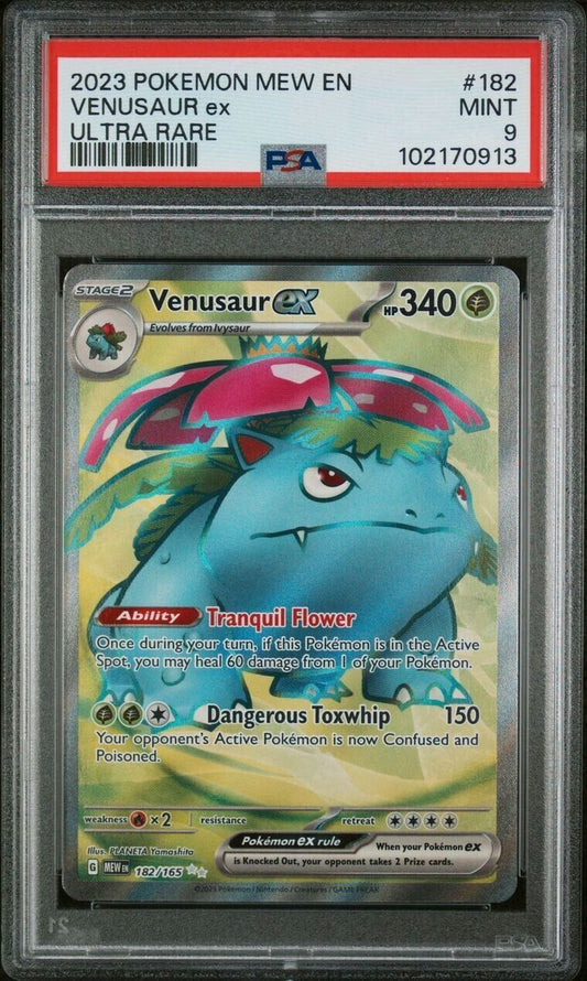 2023 POKEMON MEW EN-151 ULTRA RARE #182 VENUSAUR EX PSA 9