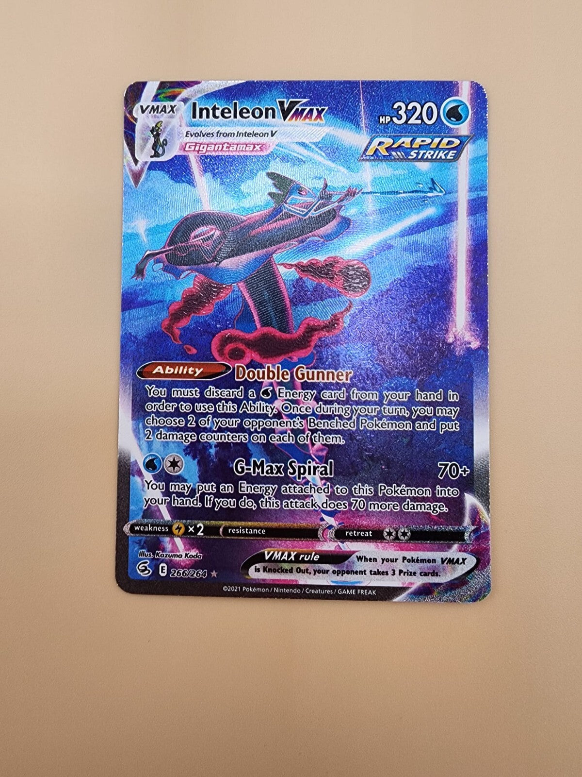 Inteleon VMAX 266/264 Swsh08: Fusion Strike Holo NM