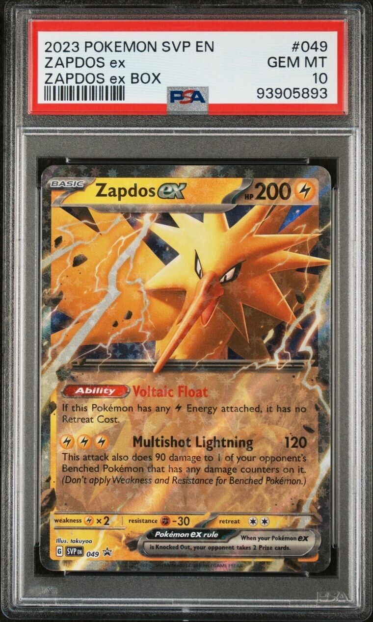 Pokémon TCG Zapdos ex SVP Black Star Promos SVP049 Promo PSA 10