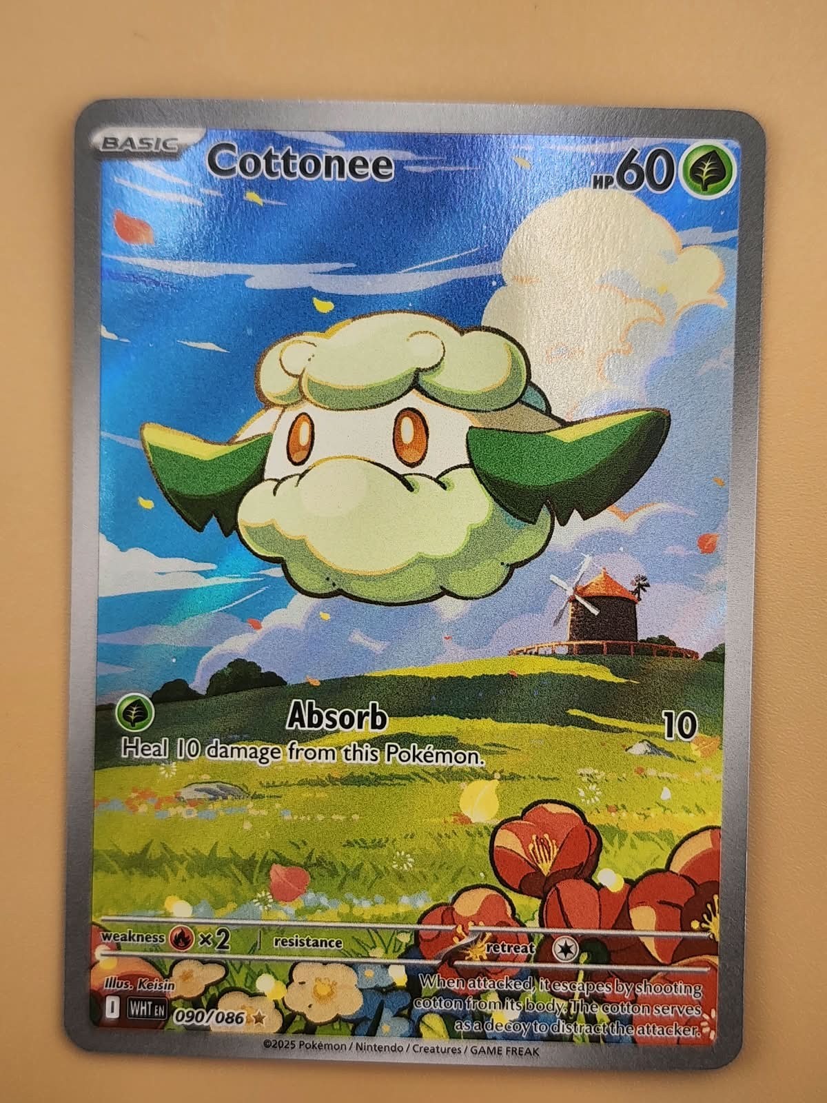 Cottonee 090/086 Sv: White Flare Holo Near Mint NM