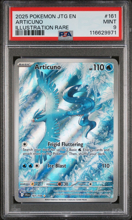 2025 POKEMON JTG EN-JOURNEY TOGETHER 161 ARTICUNO ILLUSTRATION RARE PSA 9