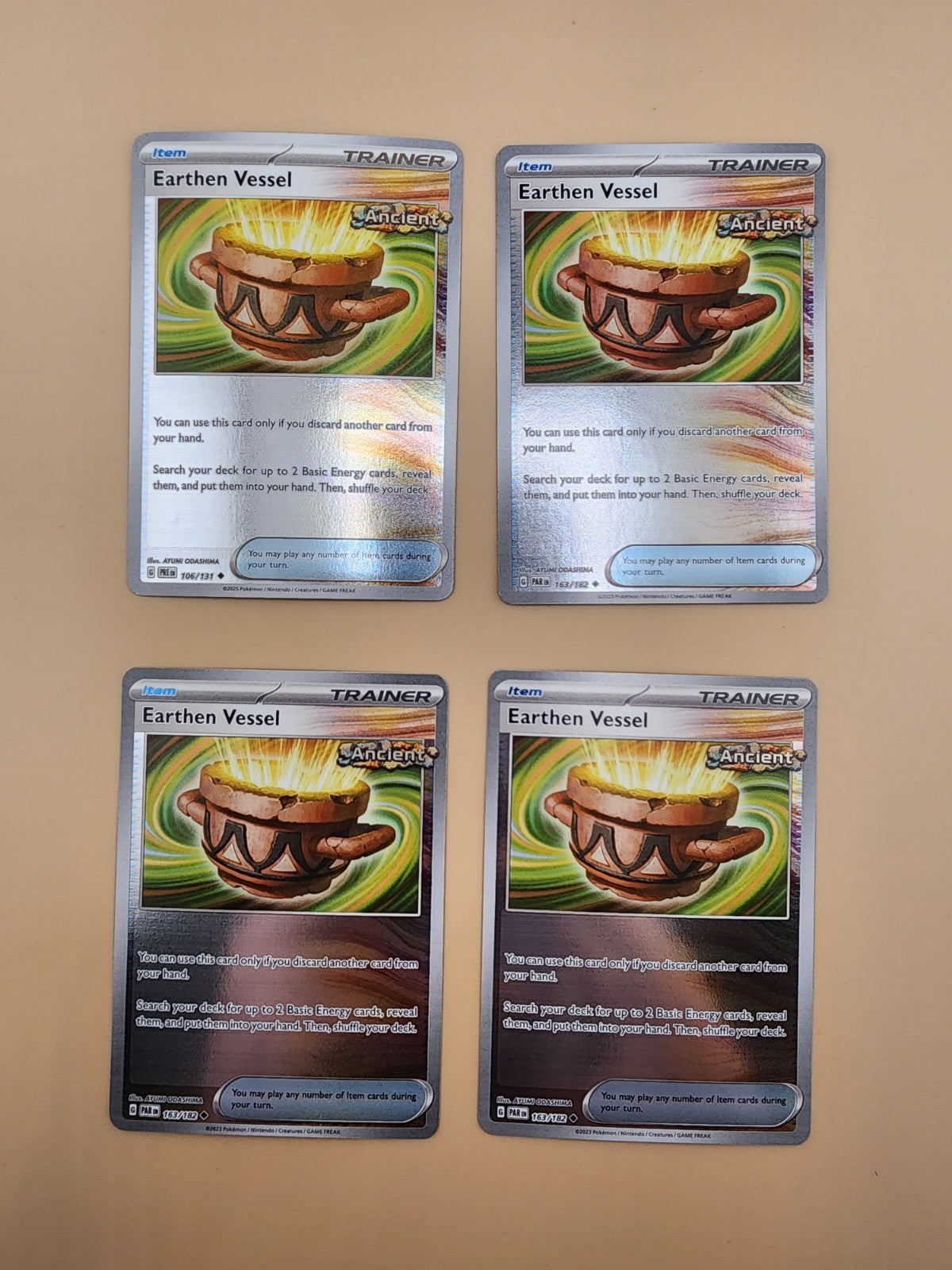 Pokemon TCG Paradox Rift 4x Playset Earthen Vessel 163/182 Near Mint