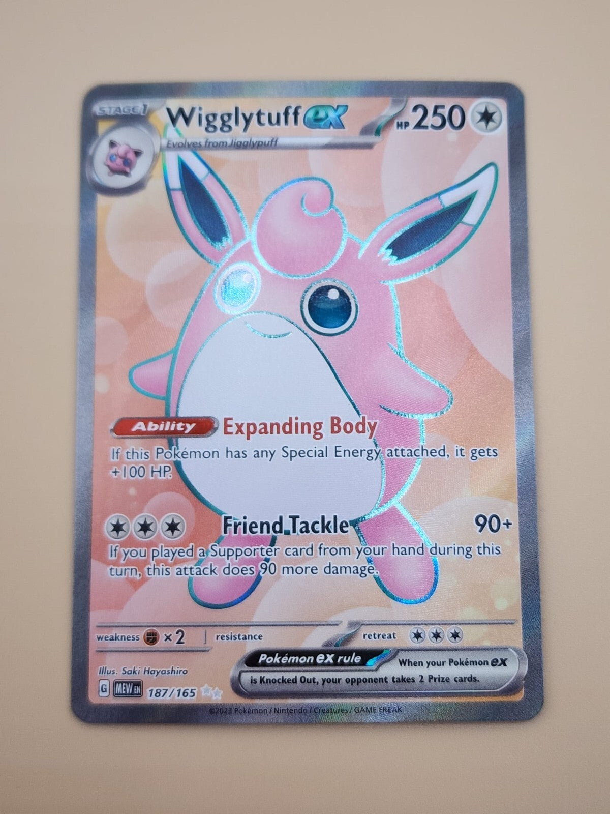 Wigglytuff ex 187/165 Sv: Scarlet & Violet 151 Holo NM ( Near Mint )