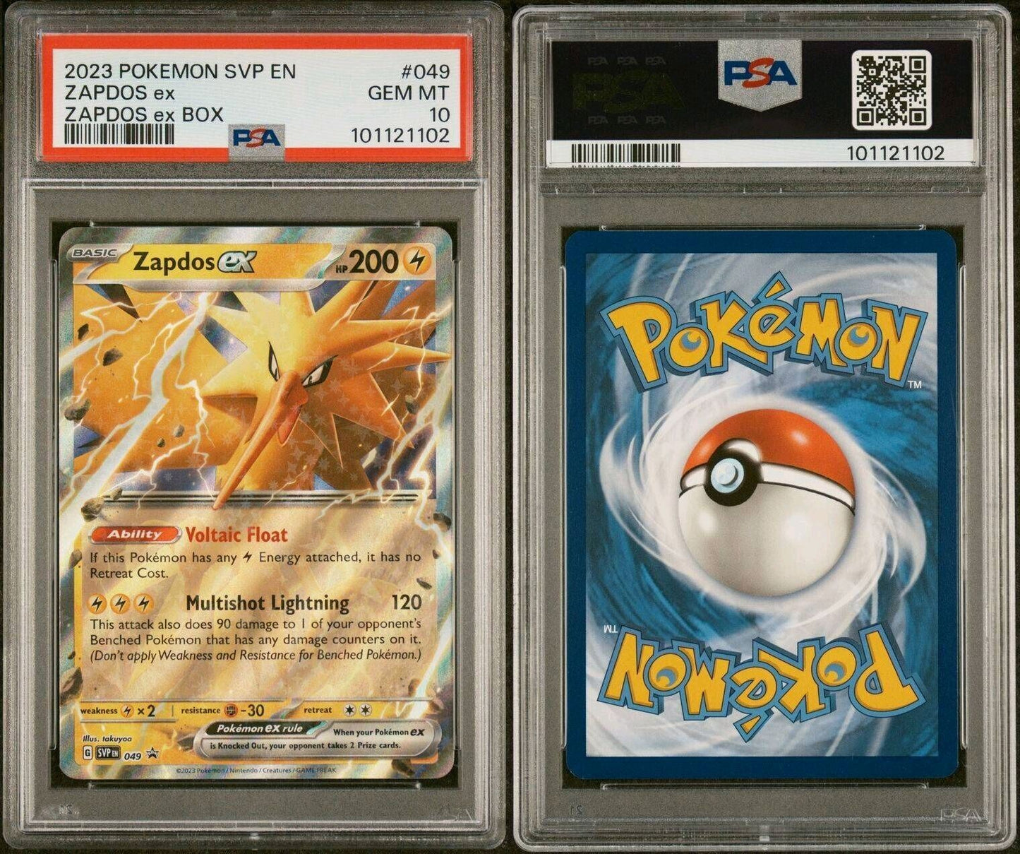 2023 Pokémon SVP EN Zapdos EX Zapdos Ex Box #049 Promo PSA 10 Mint