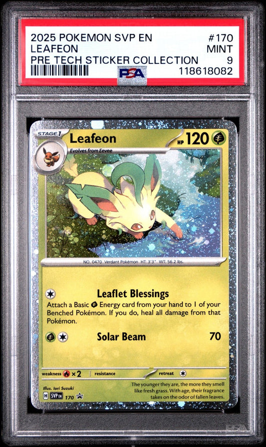 2025 POKEMON SVP EN-SV BLACK STAR PROMO 170 LEAFEON PRISMATIC EVOLUTIONS PSA 9