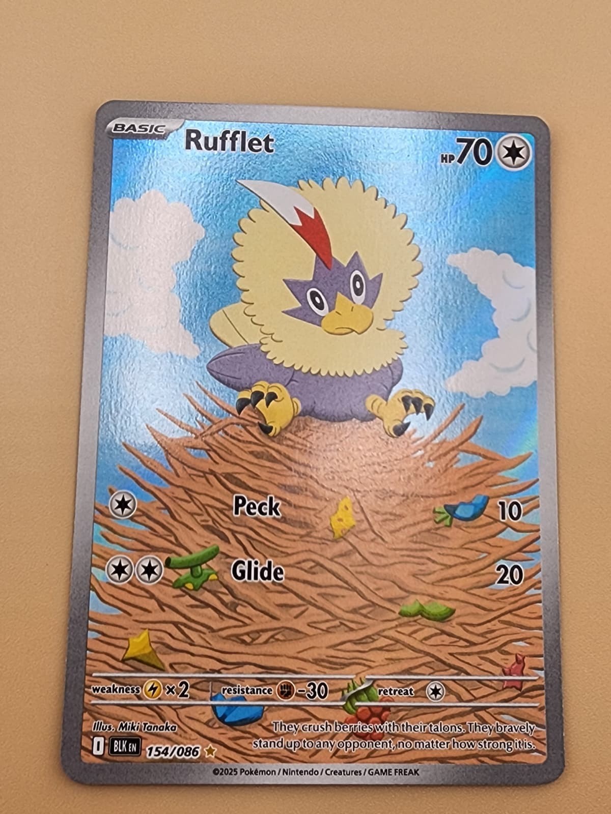 Rufflet 154/086 Sv: Black Bolt Holo Near Mint NM