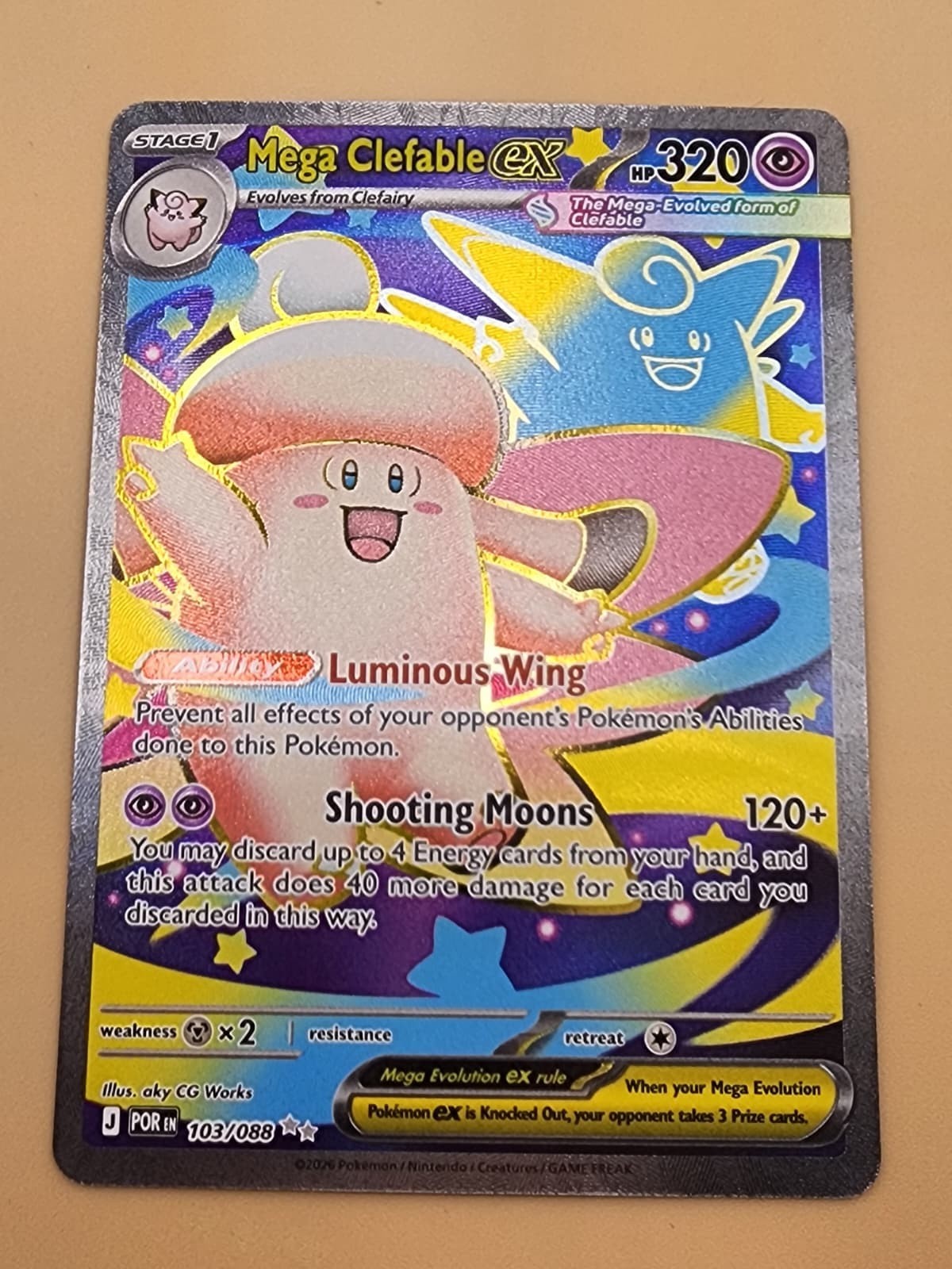 Mega Clefable ex 103/088 Me03: Perfect Order Holo Near Mint (NM)
