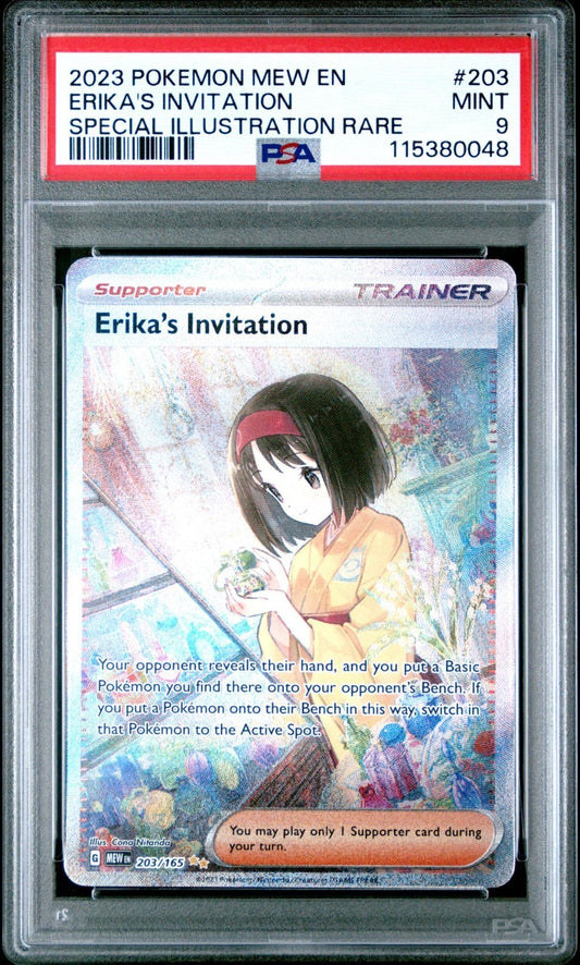 2023 POKEMON SCARLET & VIOLET 151 ERIKA'S INVITATION 203/165 SIR PSA MINT 9