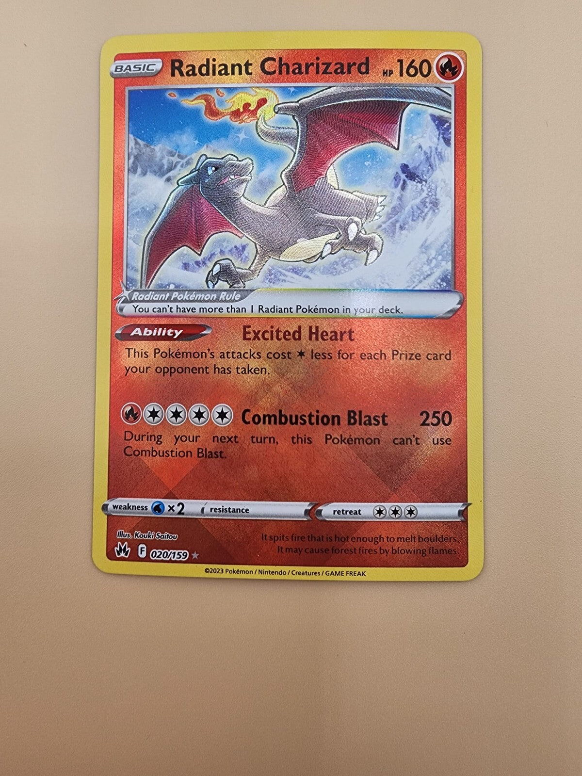 Radiant Charizard 020/159 Crown Zenith Holo NM
