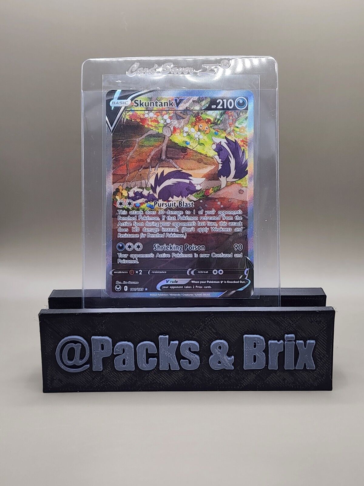 Pokémon TCG Skuntank V Sword & Shield - Silver Tempest 181/195 Holo Ultra Rare