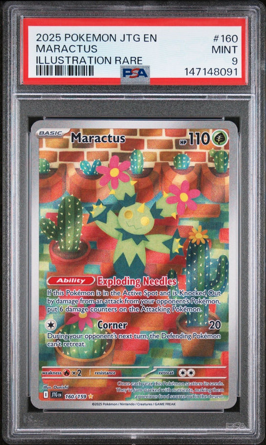 2025 Pokémon Journey Together Illustration ** MARACTUS **  160/159  PSA 9