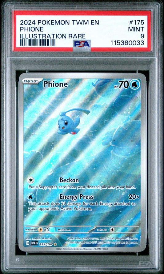 2024 Twilight Masquerade Illustration Rare Phione  175/167 PSA 9