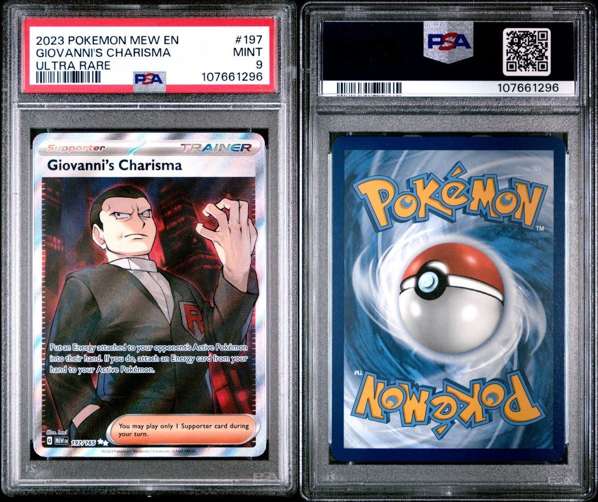 Giovanni's Charisma 197/165 Sv: Scarlet & Violet 151 Holo Trainer Full Art Psa 9