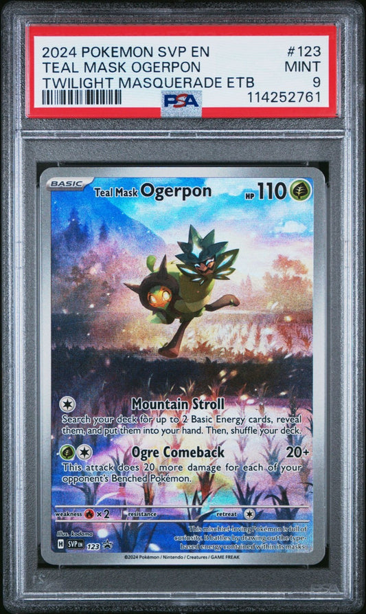 2024 Pokemon Teal Mask Ogerpon #123 Black Star Promo |Twilight Masq ETB - PSA 9
