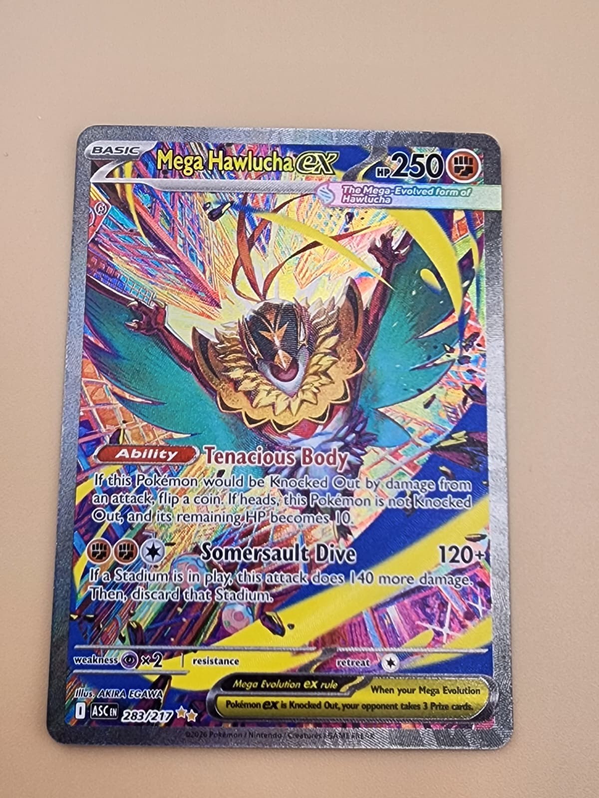 Mega Hawlucha ex 283/217 Me: Ascended Heroes Holo Near Mint NM