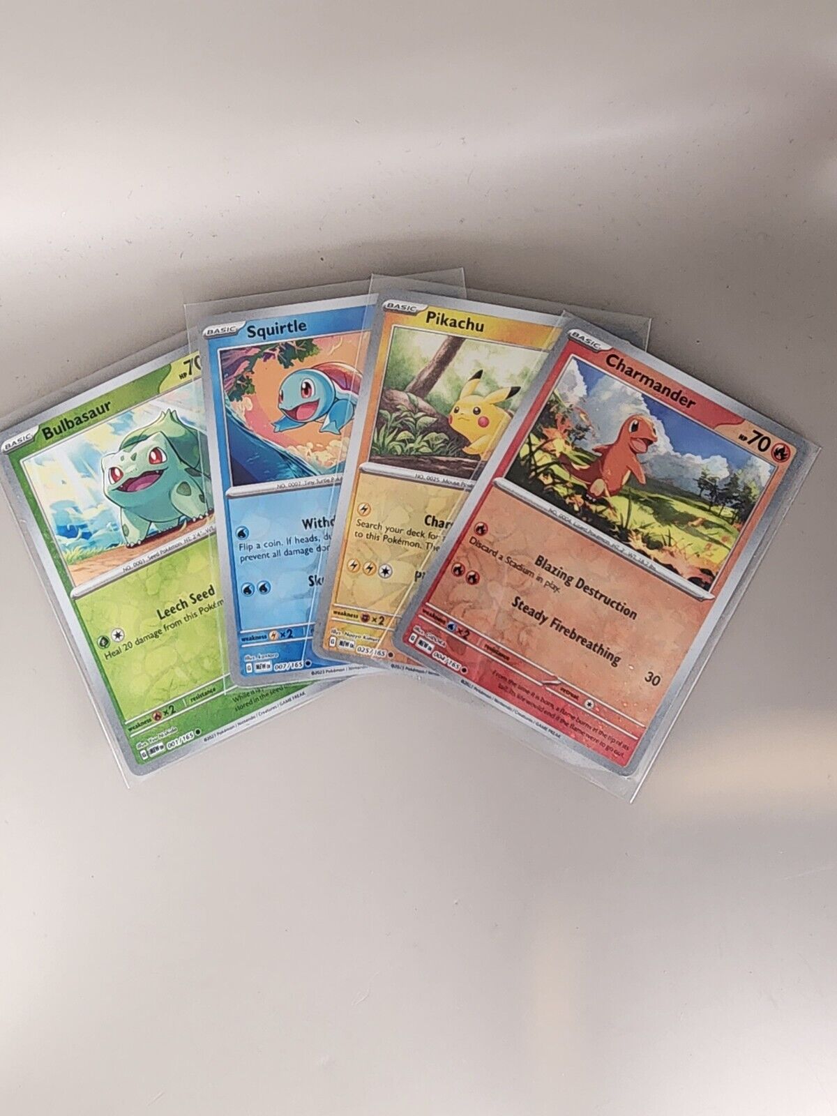 Pokemon Costco 151 Cosmo Foil Promo Set Pikachu Squirtle Charmander Bulbasaur 