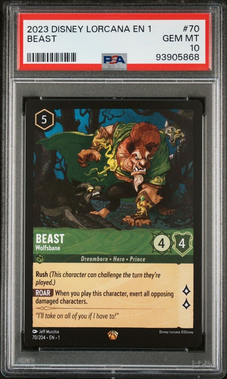 PSA 10 - Disney Lorcana BEAST 70/204 Regular - EN-1 Legendary English