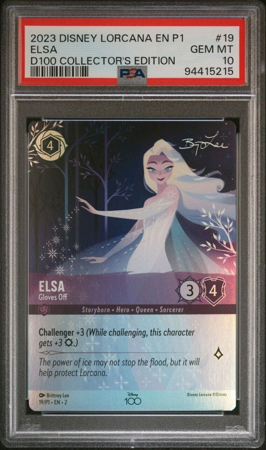 Elsa Gloves Offs D100 PSA 10 - Lorcana Collectors Edition #19