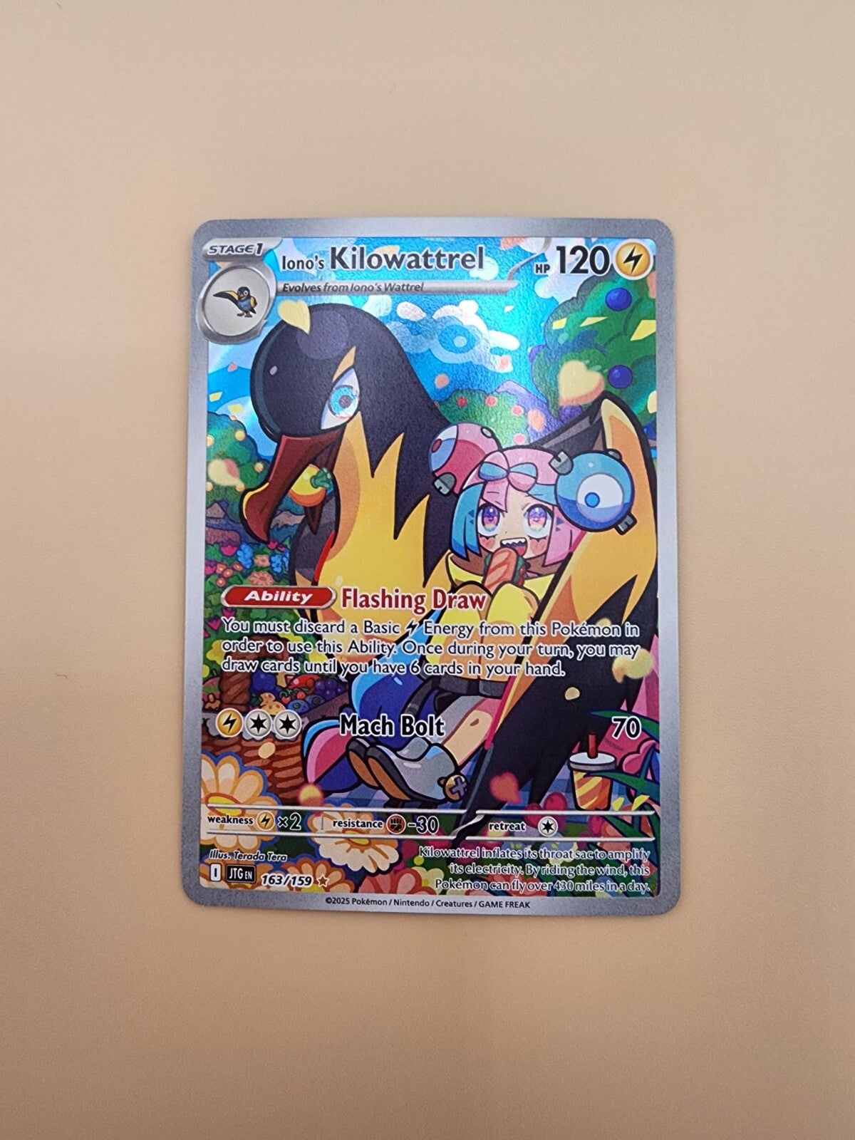 Iono's Kilowattrel 163/159 Sv09: Journey Together Holo NM