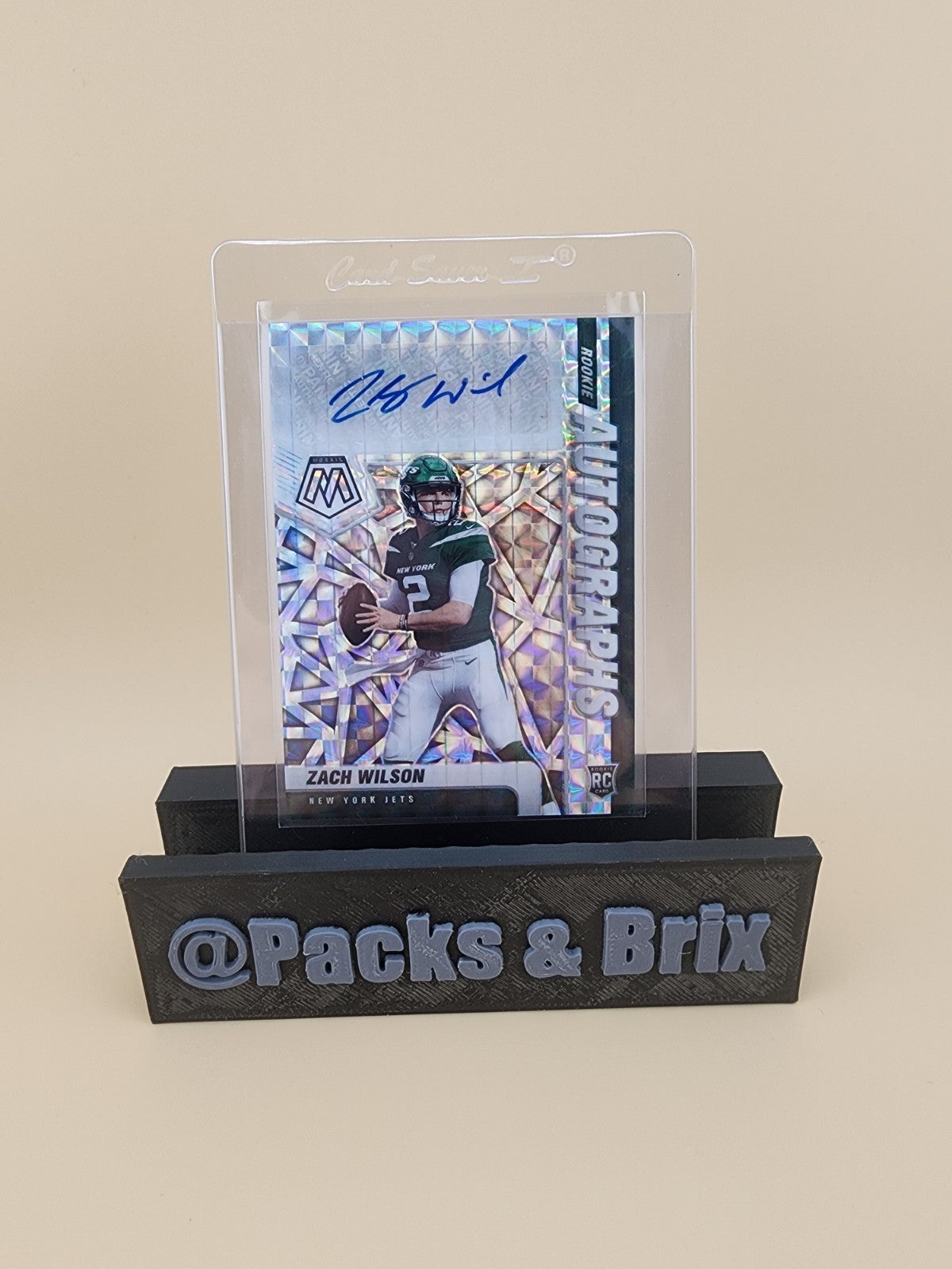 2021 Panini Mosaic Zach Wilson Rookie Autographs Auto Silver Prizm RA-2, NY jets