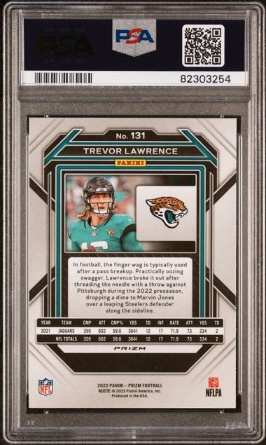 2022 Panini Prizm - Trevor Lawrence #131 Silver Prizm PSA 9