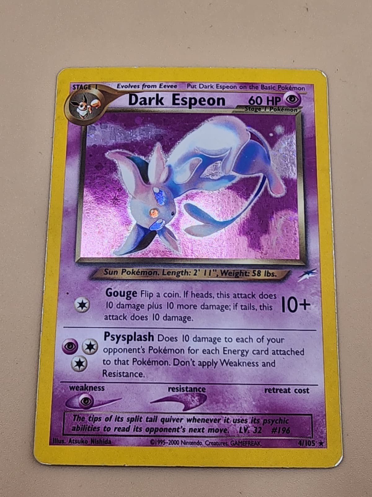 Dark Espeon 4/105 Neo Destiny Holo Moderately Played (MP)