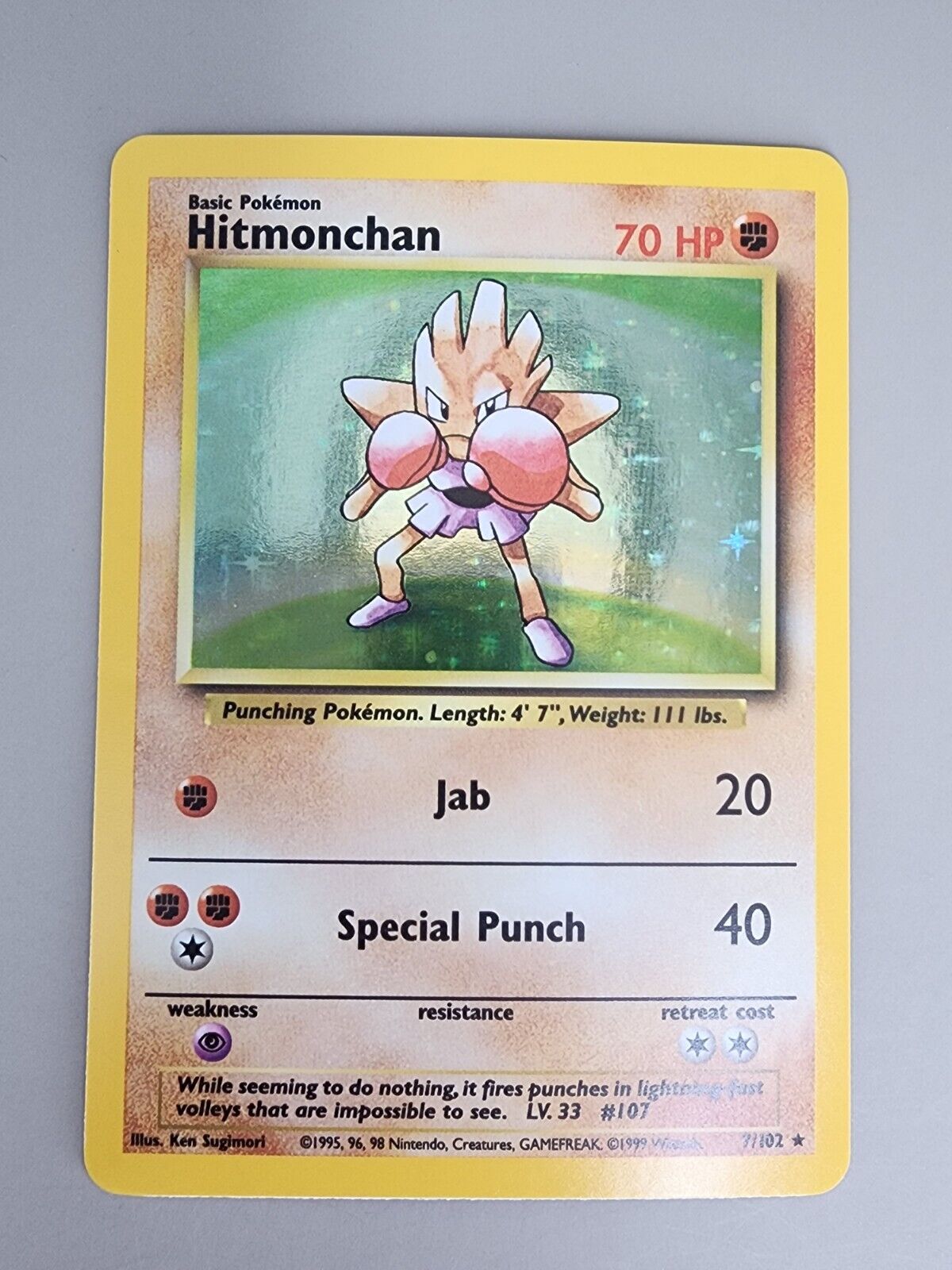 Hitmonchan 007/102 Base Set Holo LP