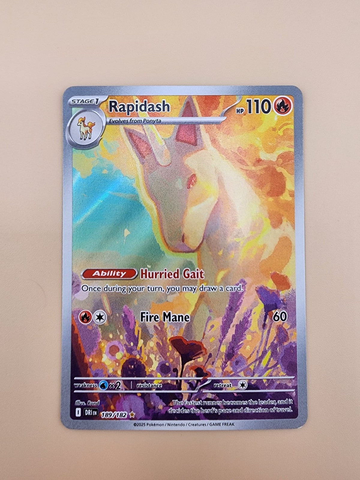 Rapidash 189/182 Sv10: Destined Rivals Holo Near Mint (NM)