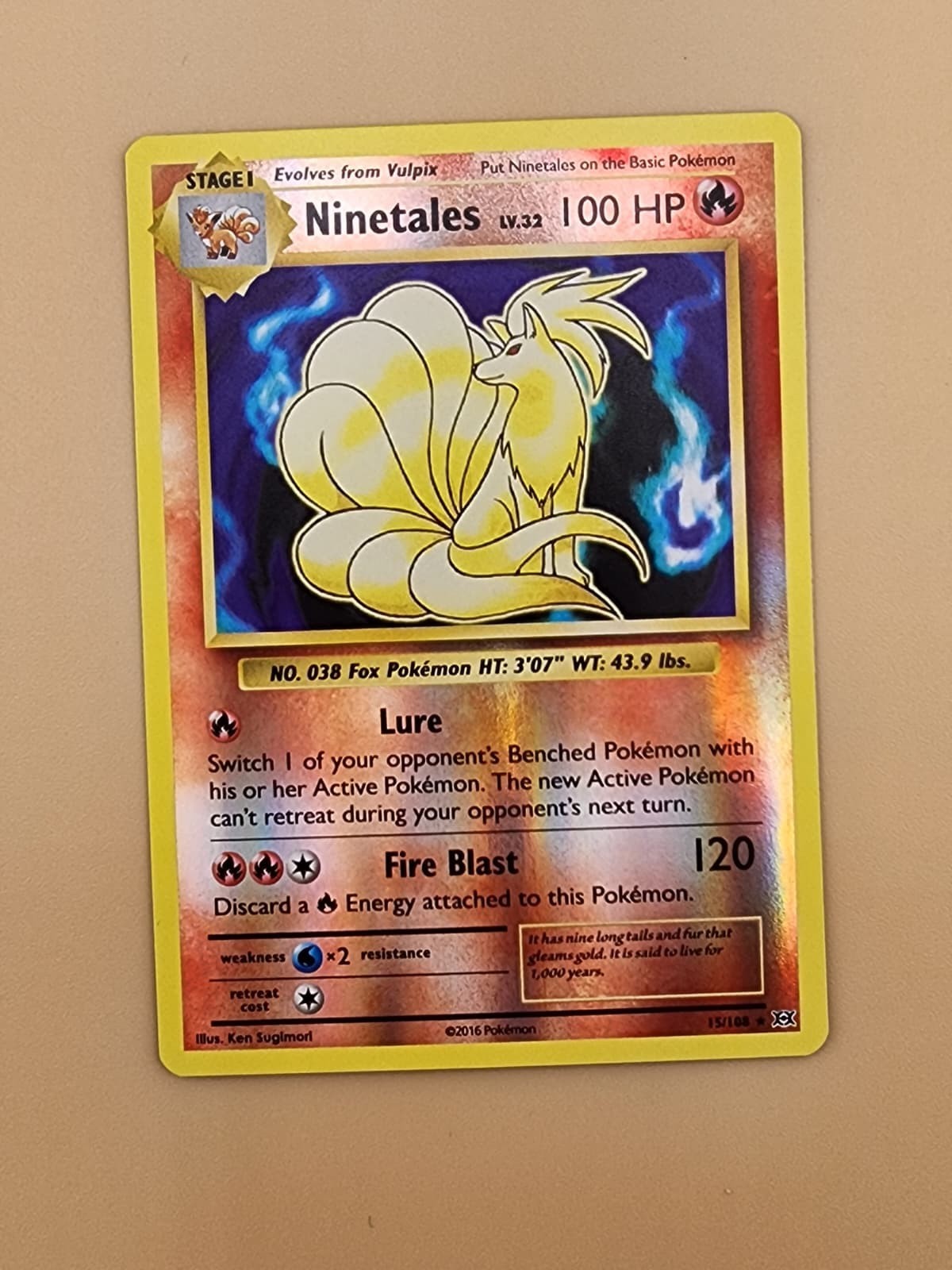 Ninetales 15/108 Evolutions Holo Near Mint NM