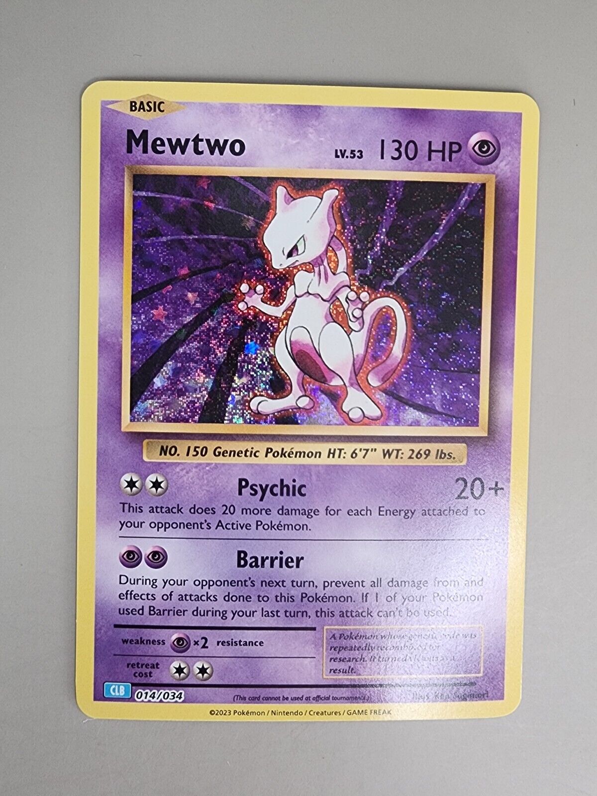 Mewtwo 014/034 Trading Card Game Classic Holo