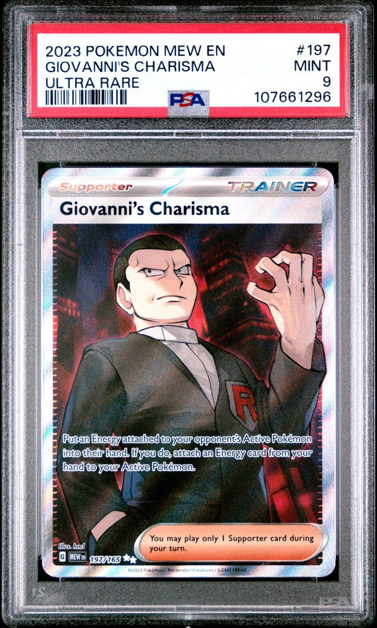 Giovanni's Charisma 197/165 Sv: Scarlet & Violet 151 Holo Trainer Full Art Psa 9