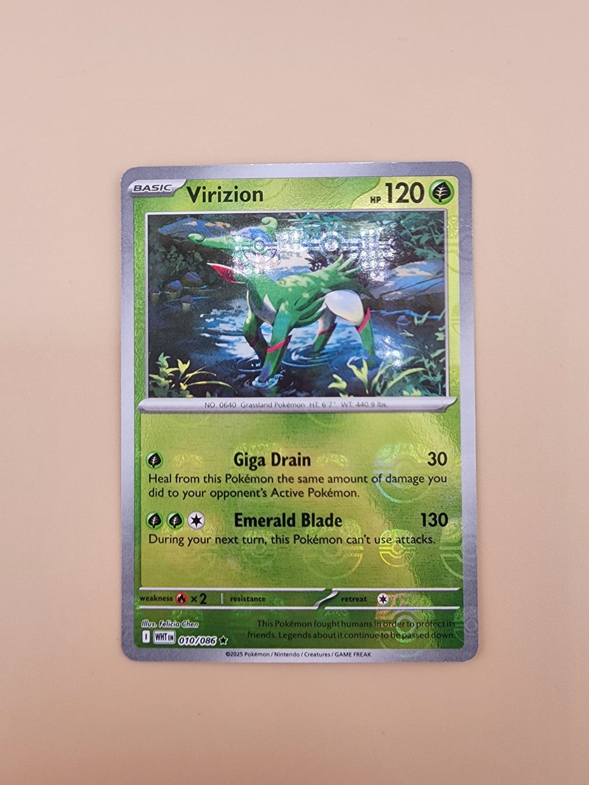 Virizion 010/086 Sv: White Flare Holo Near Mint (NM) Master Ball Holo