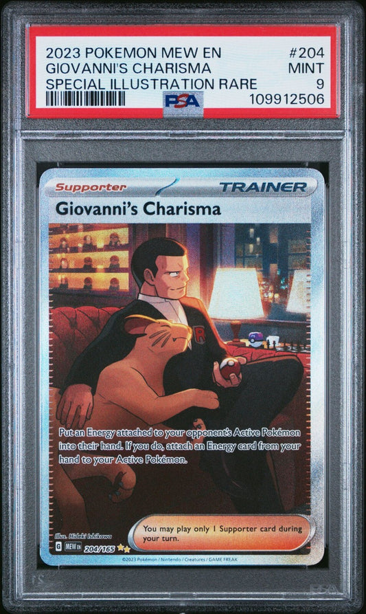 2023 POKEMON Giovanni's Charisma 204/165 Sv: Scarlet & Violet 151 Holo PSA 9