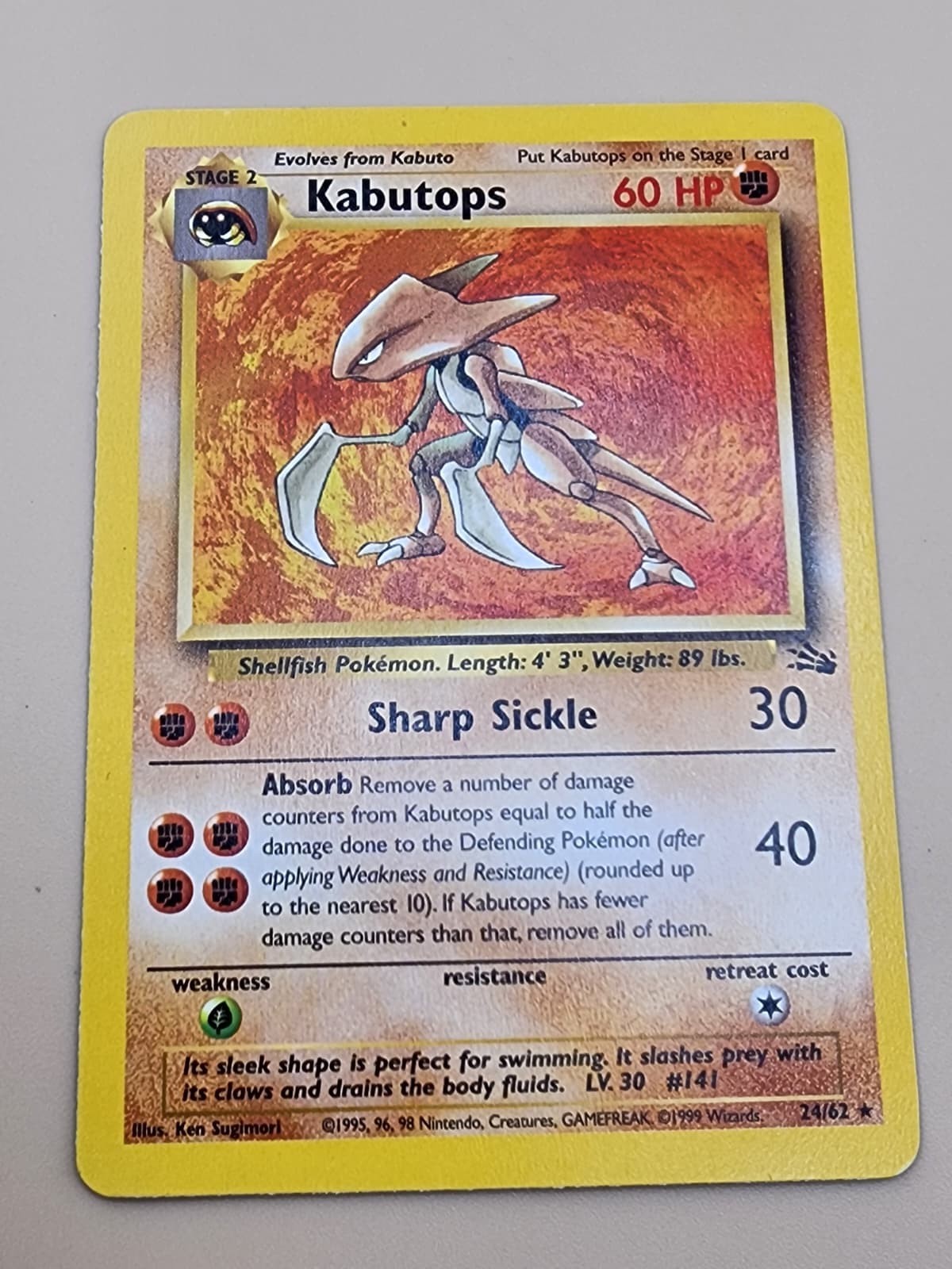 Kabutops 24/62 Fossil Regular Near Mint (NM)