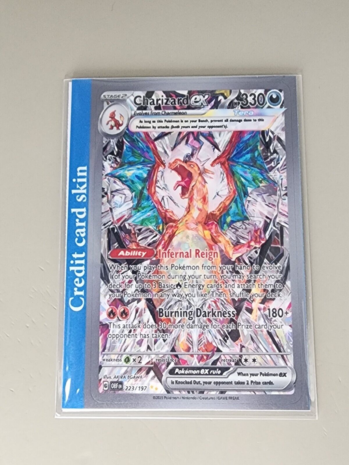 CREDIT CARD SKIN - Charizard Ex 223/197