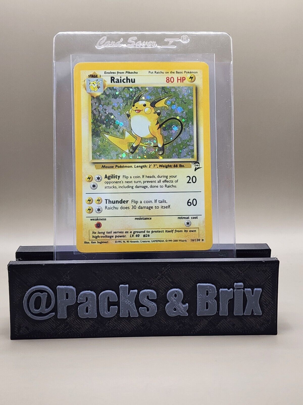 Pokémon TCG Raichu Base Set 2 16/130 Holo Unlimited Holo Rare