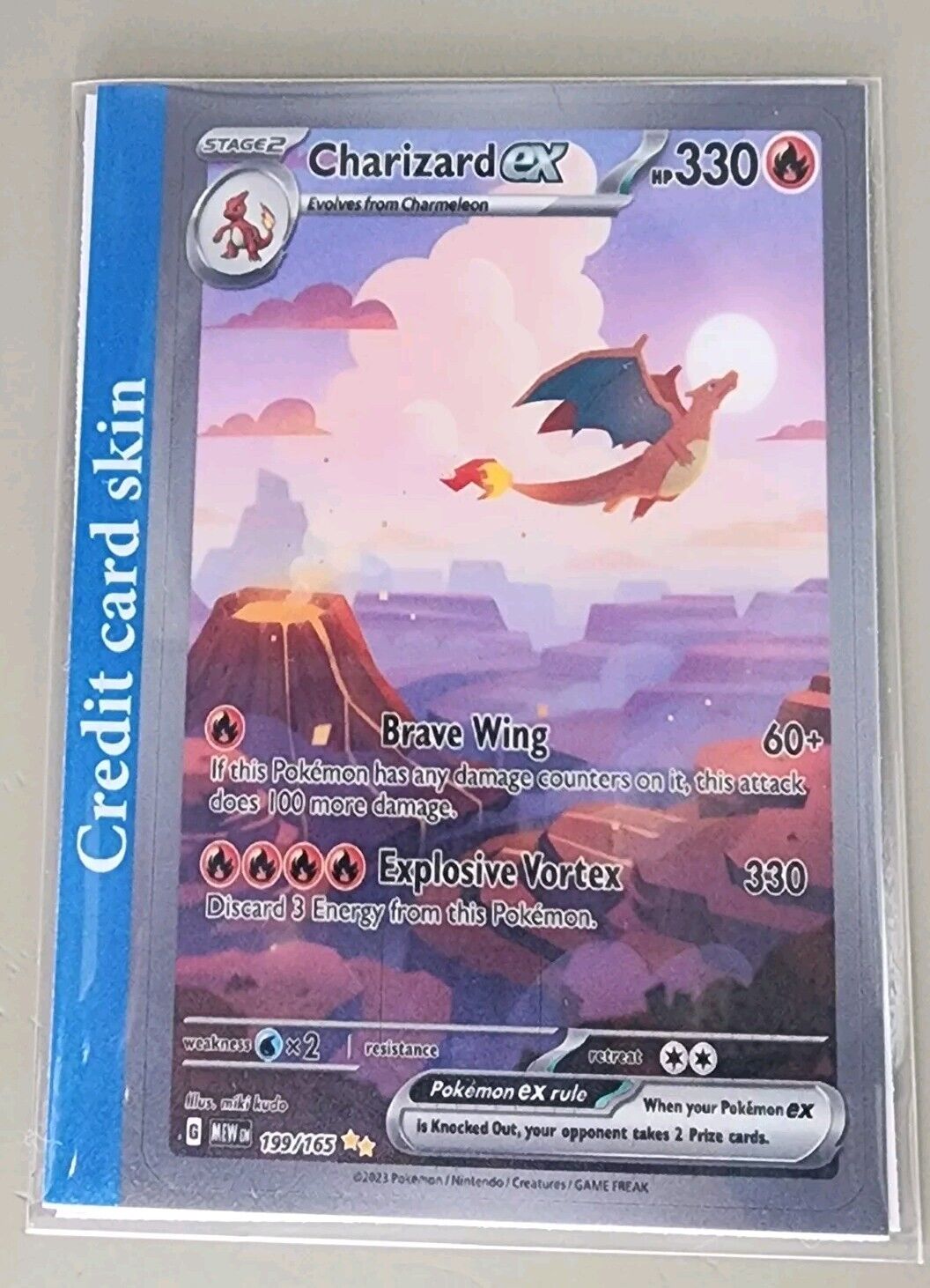 CREDIT CARD SKIN - Charizard ex 199/165 151 Mew En