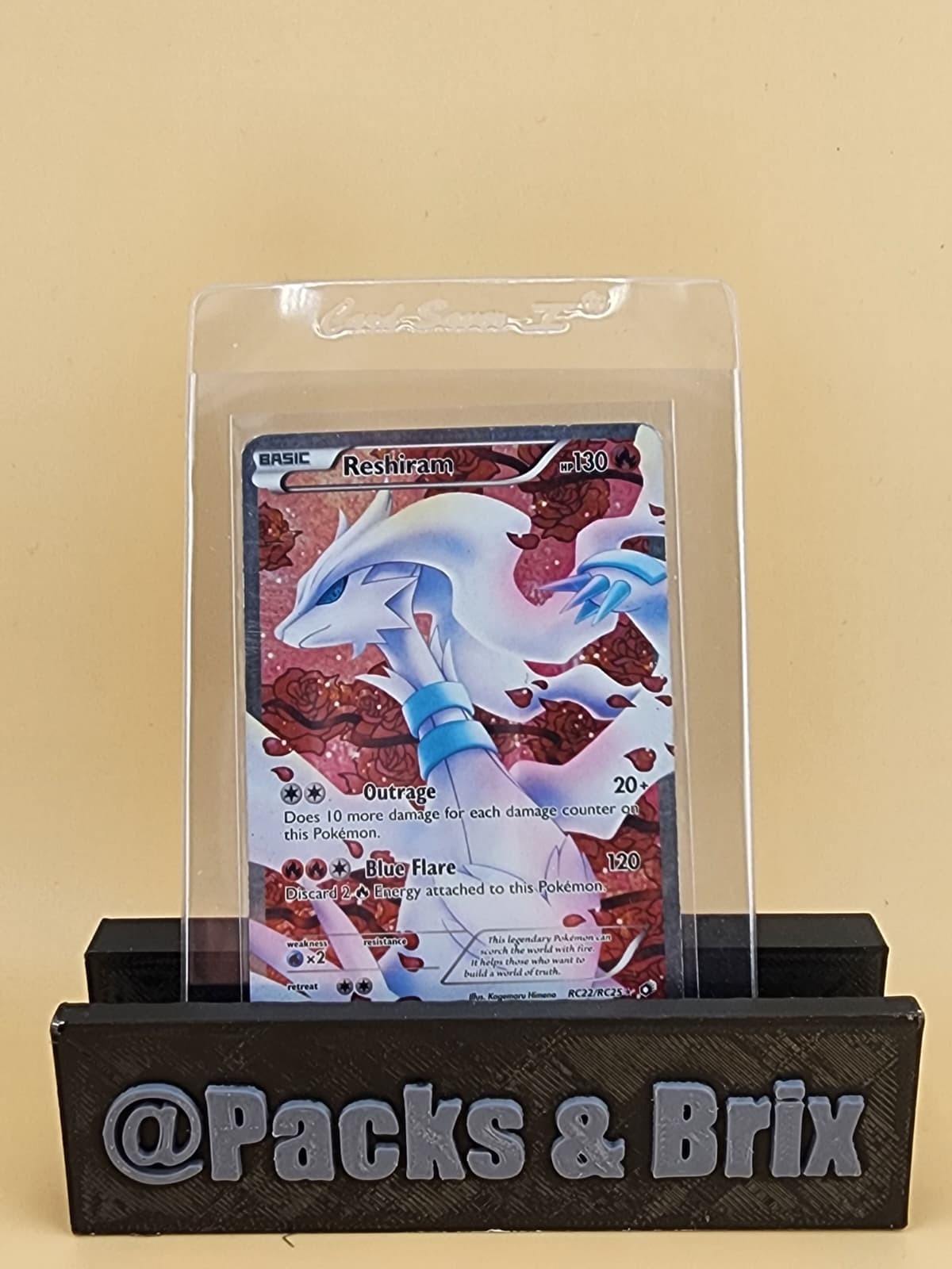 Pokémon Reshiram Full Art Ultra Rare Holo RC22/RC25 Moderately Played (MP)