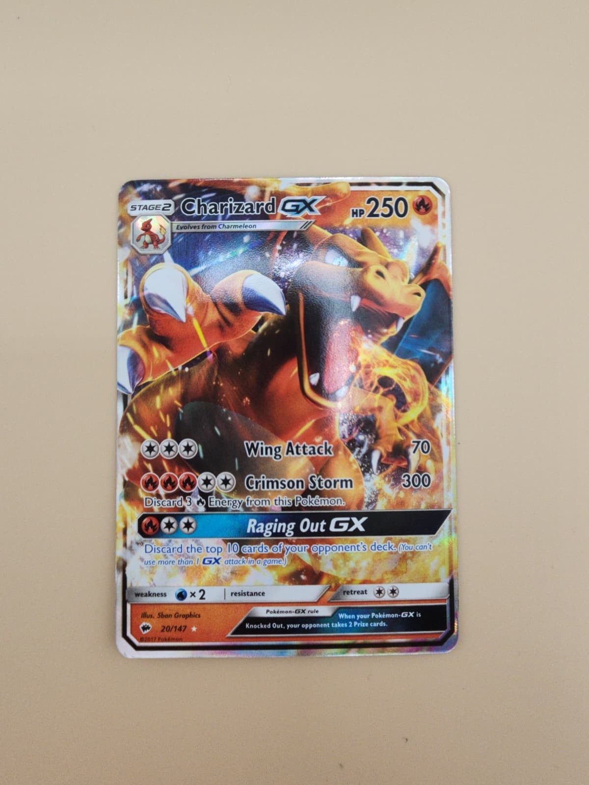 Charizard GX 20/147 Sm-Burning Shadows Holo Lightly Played (LP)