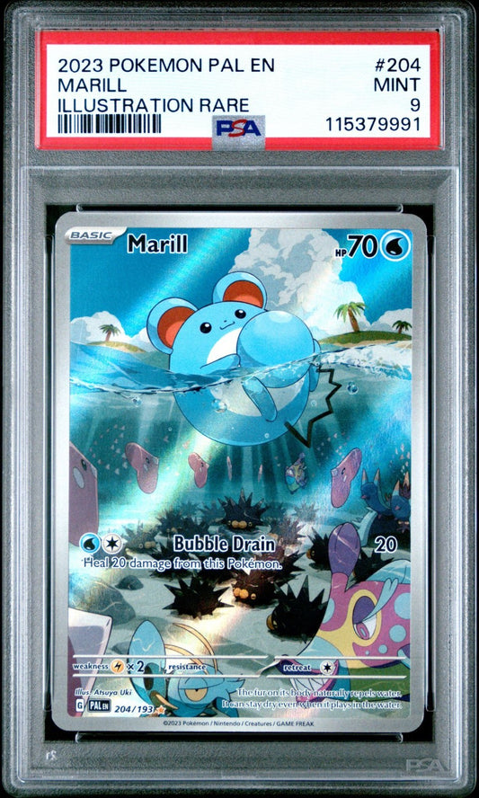 2023 POKEMON PAL EN-PALDEA EVOLVED 204 MARILL ILLUSTRATION RARE PSA 9
