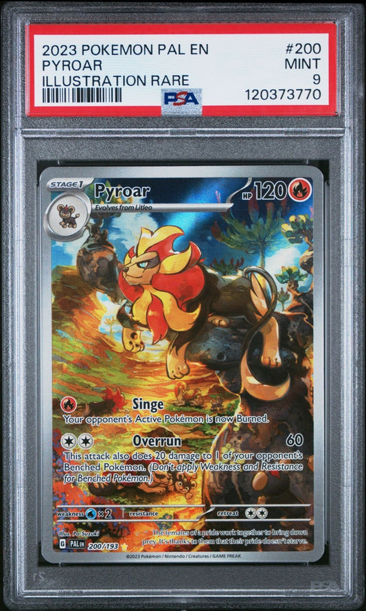 2023 POKEMON PAL EN-PALDEA EVOLVED ILLUSTRATION RARE #200 PYROAR PSA 9