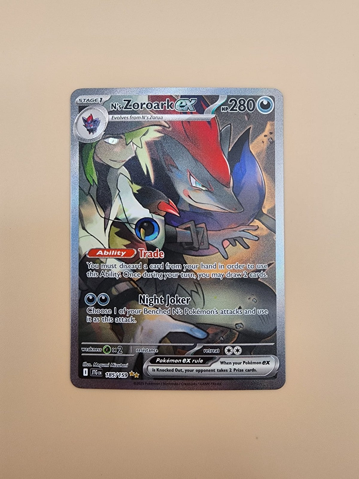 N's Zoroark ex 185/159 Sv09: Journey Together Holo Near Mint (NM)